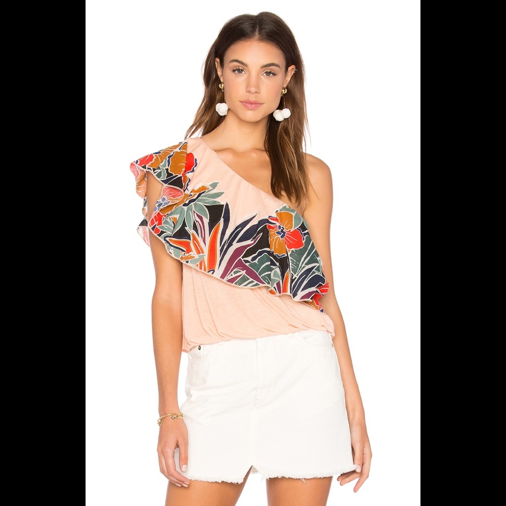 🇺🇸FP Annka Bubble Tangerine One Shoulder Top